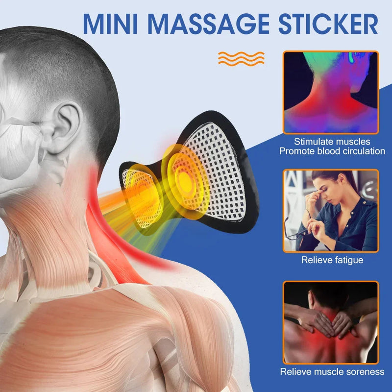 Massageador Elétrico Do Pescoço EMS, Estimulador De Massagem Muscular, Instrumento De Baixa Frequência, Costas, Cervical, Articulações De Dor, Mini Dispositivo