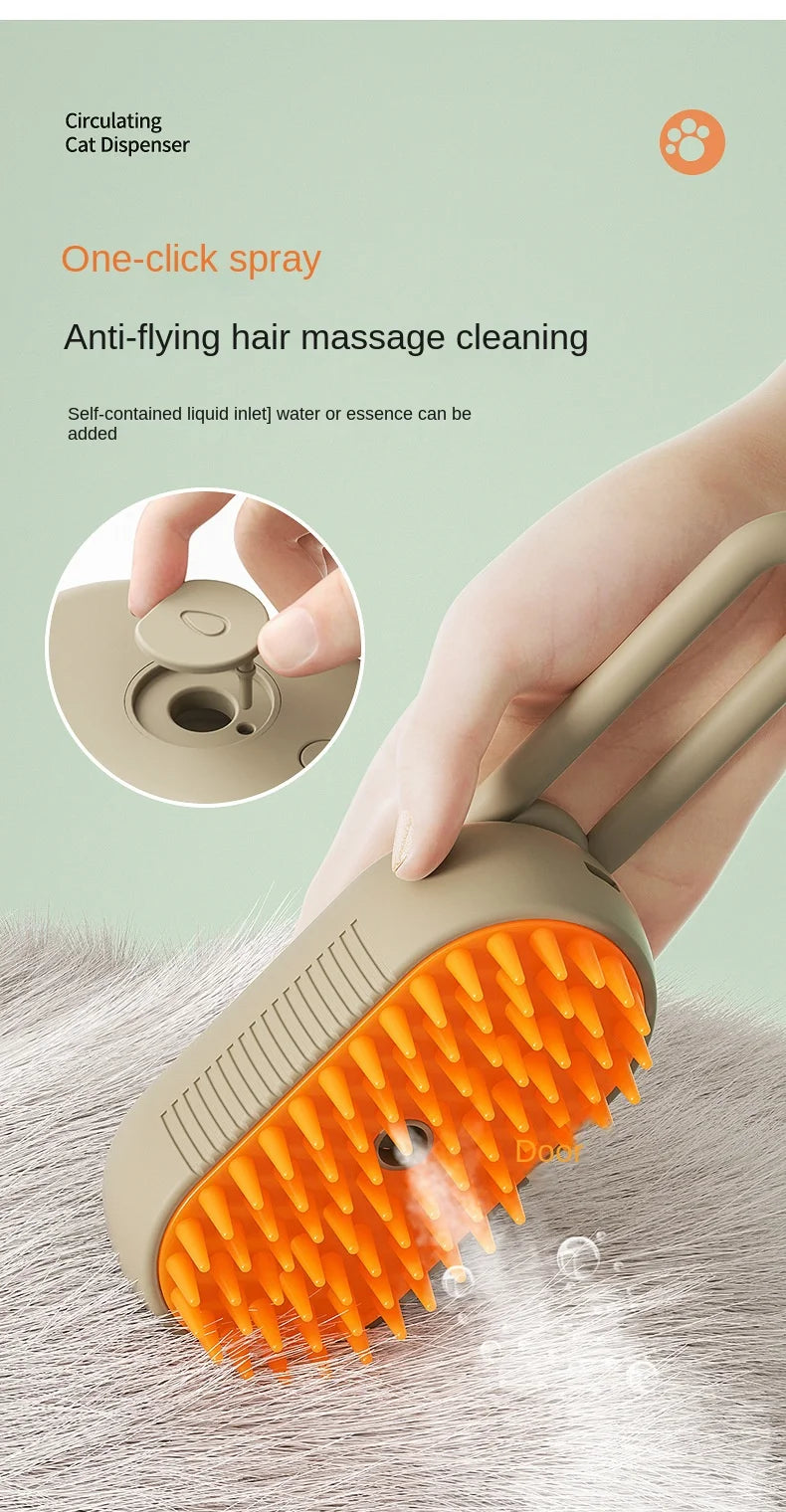 Escova 3 em 1 Max Power Pet / Escova Limpa Massageia com Vapor para Cães,  Gatos e Pet's